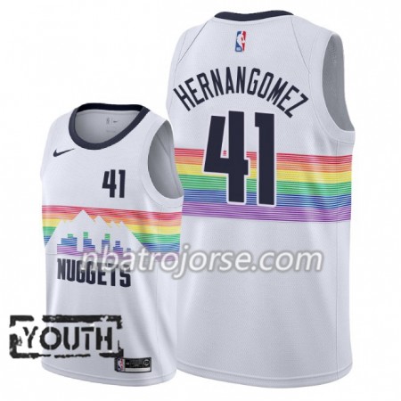 Barn Denver Nuggets Tröja Juan Hernangomez 41 2018-19 Nike City Edition Vit Swingman